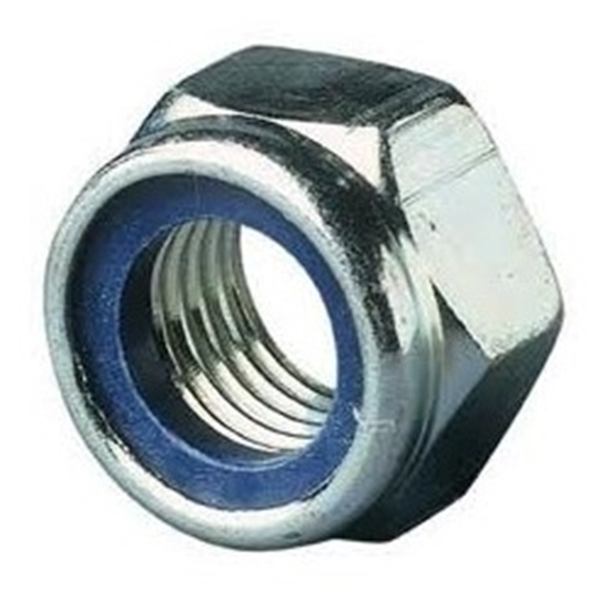 Afbeelding van Zelfborg. 6-kantmoer+nylon ring DIN985 ELVZ M7